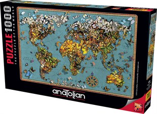 Kelebekli Dünya Haritası | Anatolian Puzzle